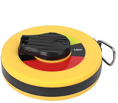 Ruban à Mesurer en Fibre de Verre, Ruban à Mesurer Professionnel, Robuste et Compact de 30 M, adapté à L'arpentage des Routes, des Chemins de Fer, de l'électricité et de la (10 cm)