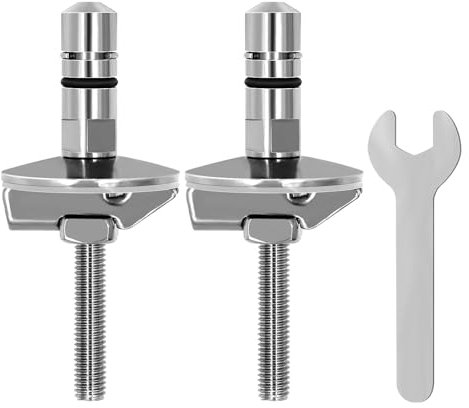 RUNYU 2 Stück WC Sitz Befestigungsscharnier, M6 × 71,5mm WC Sitz Befestigung, Edelstahl WC Deckelscharnier Befestigungshalterung, Kompatibel mit Haro und Luvett