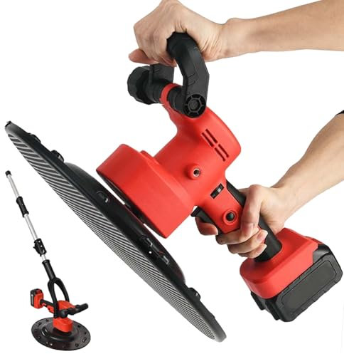 Macchina lisciatrice per pareti in cemento ad alta efficienza da 1680 W, cazzuola per calcestruzzo con asta di miscelazione, betoniera, lucidatrice per pareti da 40-300 giri/min,22500mAh-1Battery