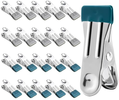 20PCS Pince à Linge INOX Antidérapants, Épingle à Linge Extérieur Intérieur Solides pour Chaussettes, Chaussures, Serviettes, Scellage Alimentaire, Photos