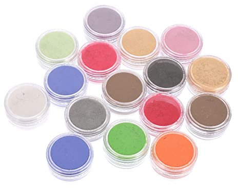 Angoily 16 Stück Teiliges Glitzerpulver für Makeup und Basteln Zufällige Farben Hautfreundlich für Nageldesign Gesicht Körper und Kostümpartys Diy Dekoration und