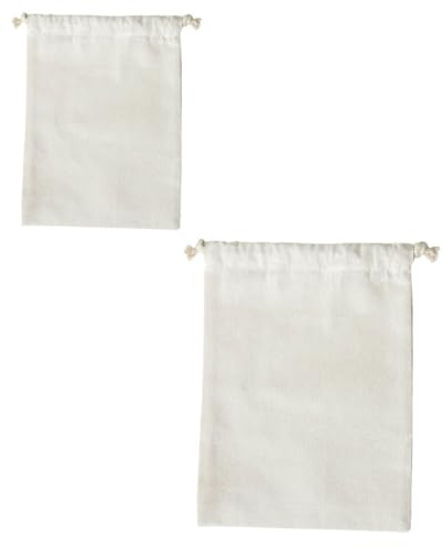 ANDRESLAD 2 pièces Pochette de Stockage Coton et Lin pour Farine et Riz Sacs Réutilisables Écologiques Grand Format pour Conservation Alimentaire et Rangement Maison