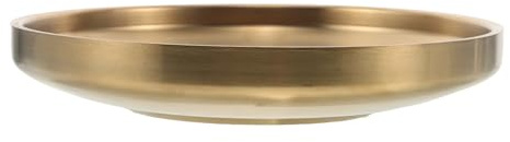 INOOMP Cuenco Decorativo de Acero Inoxidable Dorado Grande, Bandeja Multifuncional para Guardar Llaves y Joyería, Adecuado para Decoración de Recibidor y Pasillos