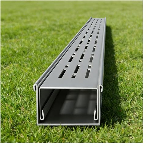 FENGZEQUAN Canaletta Scolo Acqua Piovana, Canaletta Scolo Acqua Piovana Canale di Scarico Stretto in Acciaio Inossidabile 304, Filtri Lineari per Grondaie Giardino Terrazza(H3*W5CM/H1.18*W1.97IN)