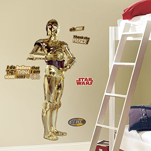 RoomMates RMK1591GM RM - Star Wars C3PO Wandtattoo, PVC, Bunt, 48 x 13 x 2.5 cm
