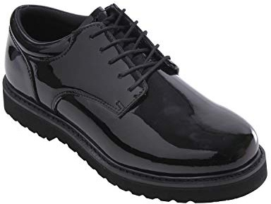 Rothco Uniform Oxford Dress Work Shoe – High‑Gloss, Cushioned & Rugged Tread Sole for Service Professionals, Regular, 6.5 Black