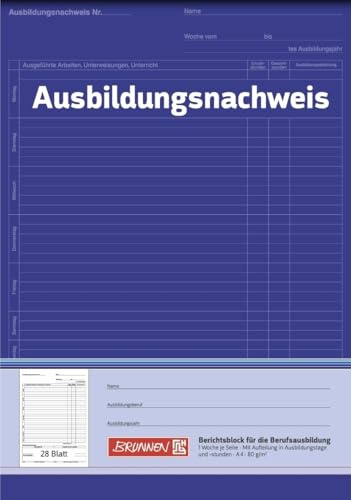 Brunnen Ausbildungsnachweis-Block A4 1 Woche/Seite