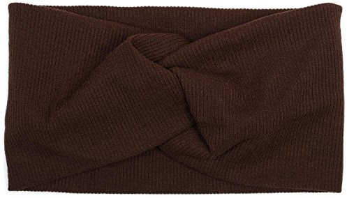 styleBREAKER Damen Haarband Feinripp-Optik, Dunkelbraun