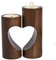 ChasBete Porta Candele da Tavolo a Forma di Cuore, Set Soprammobili Moderni Legno, Centrotavola per Decorazioni Casa - Bruno