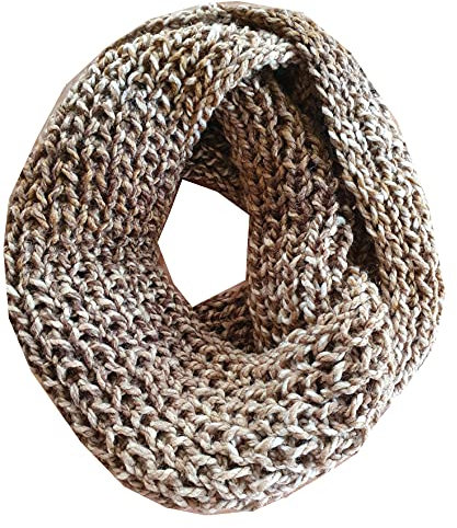 Wollschal Loop XXL ca. 160cm lang Schal handgestrickt braun mit FarbverlaufSchlauchschal Loopschal Rundschal Schlauchtuch gestrickt