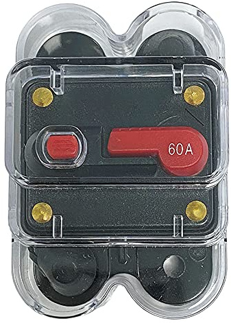 Offgridtec® Interruptor de circuito de CC manual, 12 V, 24 V, 48 V, 60 A, IP56, sobrecarga, cortocircuito