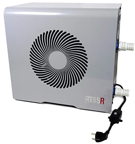POOLEX MAG Bomba de calor para piscinas, calefacción, 230 V, WiFi, control por aplicación, pantalla LED, titanio, intercambiador de calor también para agua salada, diámetro de 32/38 mm (5 kW)