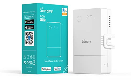 SONOFF Energy Monitor Switch, 16A Smart Real-Time Power Energy Monitor Watt Kwh Analyzer, Overload Protection Power, Works with Alexa (POW Origin)