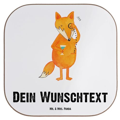 Mr. & Mrs. Panda Personalisierter Untersetzer Fuchs Lord - Personalisierte Geschenke, Entspannt, Schick, Bierdeckel, Flaschenuntersetzer, Füchse, Spruch Lustig, Personalisieren, Neugierig, Kerze