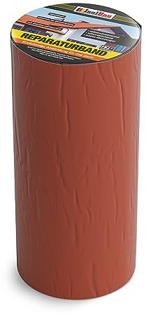 Isolbau Butyl Reparaturband - Ziegelrot, 300 mm x 10 m - Abdichtungsband für Dach, Loch, Rohr, Wohnmobile - Wasserdichter Schutz gegen Korrosion Witterung & UV-Bestrahlung - Selbstklebende Klebeband