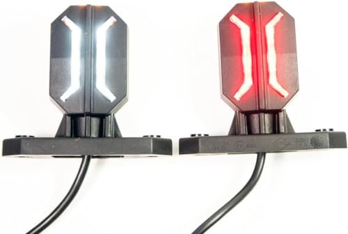 Web Truck 2 x LED Gummi Begrenzungsleuchte Seitenleuchte modern 12V 24V mit E-Prüfzeichen Positionsleuchte Auto LKW PKW Wohnwagen KFZ Lampe Leuchte Licht Weiß Rot Orange