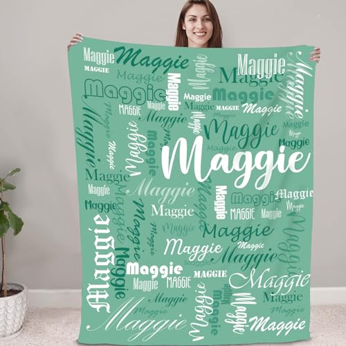 papasgix Personalisierte Decke mit Namen oder Wunschtext extra weiche softe Sofadecke/Wohndecke Kuscheldecke Kinder Personalisiert Geschenke für Geburtstag, Weihnachten