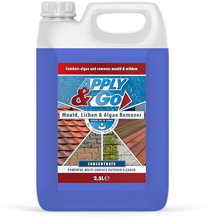 Apply & Go - Path and Patio Cleaner, Concentrated Mould, Mildew, Lichen & Algae Remover | Outdoor Cleaning Treatment for Decking, Stone, Driveways, Rooftops (Up to 150m2 coverage) - 2.5 Litre