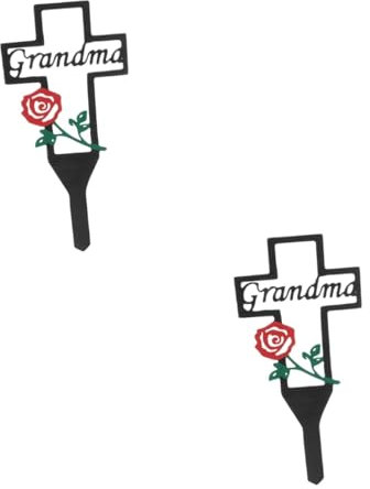 BESPORTBLE 2St Friedhof Pfahl gedenkstein gartendekoration Kreuzpfahl des Friedhofsdenkmals Gedenkkreuzpfahl Grabstein Kreuz Grabpfahl Grabkreuzpfahl gedenken Zeichen Gedenktafel schmücken