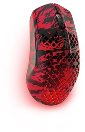 SteelSeries Aerox 3 Wireless - Faze Clan Edition - RGB Gaming Maus mit Öffnungen in der Oberfläche - Optischer TrueMove Air-Sensor mit 18 Tsd. DPI - Federleichtes, wasserabweisendes Design