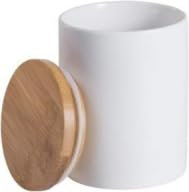 Vorratsdose Keramik mit luftdichtem Bambus-Deckel, 600ml Vorratsbehälter für Kaffee, Zucker, Tee, Nüsse Korn, Gewürze usw. Keramik Aufbewahrungsdose Versiegelter Behälter für Küche und Familie