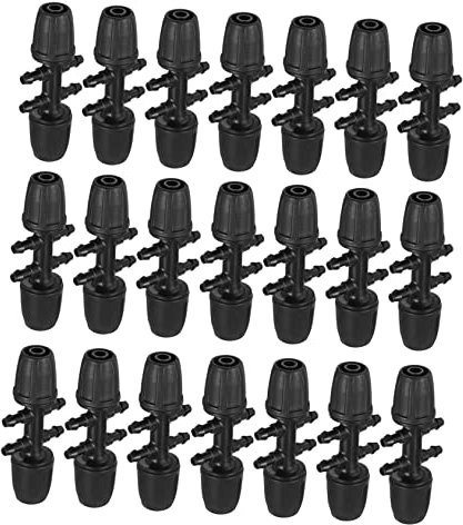 KONTONTY Connettore Giunto Pom Adattatore a 6 Vie per Tubo Flessibile 8mm e 4mm, Montaggio Rapido per Irrigazione Giardinaggio Agricolo – Set da 50 Pezzi, Bloccaggio Anti-Perdita, Smontaggio Facile