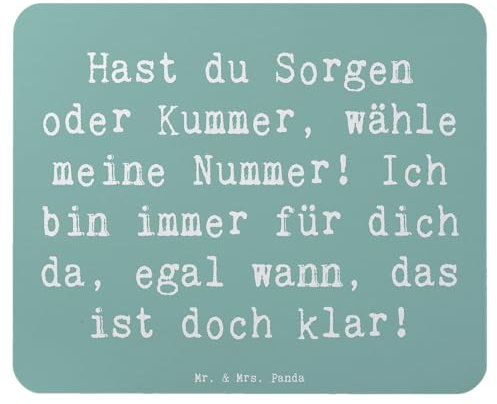 Mr. & Mrs. Panda Mauspad Spruch Trost Nummer - Geschenk, liebevolle Botschaft, Liebe, PC Zubehör, Mauspad Büro, aufmuntern, Gefühl, Zitat,