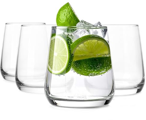 Glasmark KROSNO, 330 ml, set da 4, bicchiere basso, bicchieri da bere, bicchiere highball, bicchieri da acqua, cocktail, perfetti per la casa, ristoranti e feste, set di bicchieri, forma classica