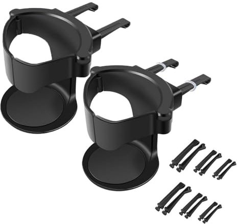 CUEMOON Lot de 2 porte-gobelets de voiture, porte-gobelets, porte-bouteilles pour cendrier de voiture, universel, noir