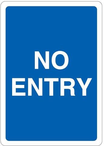 V Safety No Entry - Blue 210 x 297 mm (A4) - 3mm Aluminium Composite Safety Sign