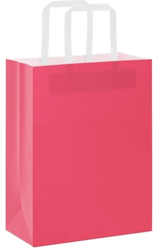 vidaXL Papiertragetaschen 250 STK., Papiertüten mit Henkeln, Papiertüten, Geschenktüten für Einkaufen Hochzeiten Verpackungen Partys Geburtstag Weihnachten, Rosa 21x11x28cm