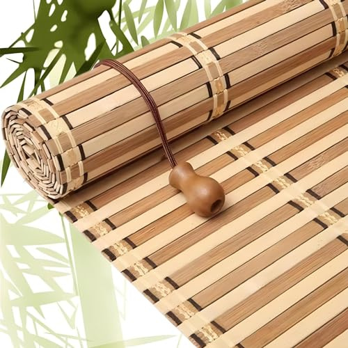 Eiauiuo Eco-friendly Bamboo Roller Blinds, Blackout Roman Blinds With Soundproofing, Privacy Screen Window Blinds For Balcony, Environmentally Friendly Bamboo Roller Shutter For Home & Office(Width 80