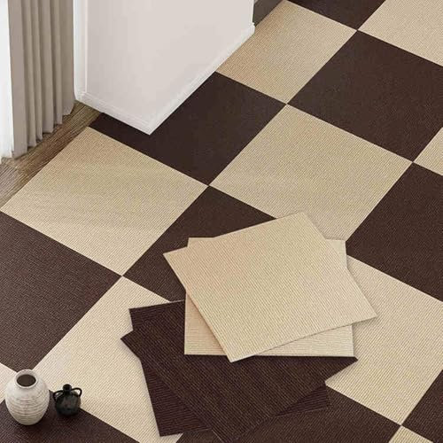 Cooalinar Teppichfliesen Weich,Teppichfliesen Selbstliegend,rutschfeste Teppichfliesen,Zuschneidbar,Antistatisch,Anti-Rutsch,Washable,Verschleißfest,Für Büro Schlafzimmer Wohnzimmer Badezimmer