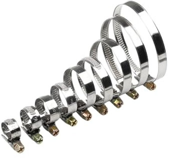 LSDLOUYAQNG Armoured cable clips 5 Pieces of 8-80mm Hose clamp Stainless Steel Hose clamp Fuel Water Pipe clamp Worm Drive Spring clamp(60-80mm)