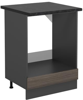 Vicco Herdumbauschrank R-Line, Edelgrau, 60 cm, AP Anthrazit, zur freien Kombination innerhalb modularer Küchensysteme