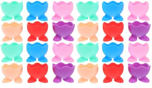 PRETYZOOM 2 Juegos Bandeja De De Silicona Contenedores De Decoración Taza para Batir Anillos De Huevo Cacerola Huevera con Base Hueveras De Silicona Gel De Sílice 12 Piezas * 2