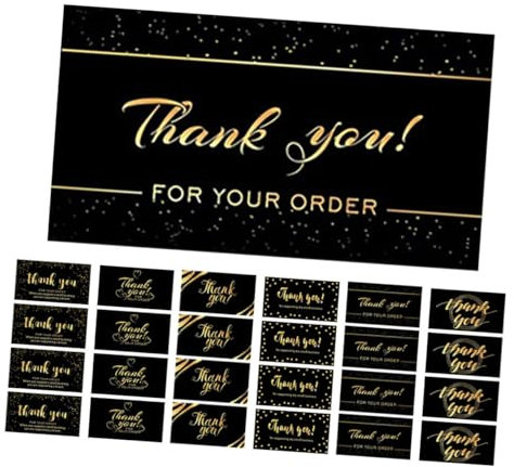 COOPHYA 50stücke Danke Für Ihre Unterstützung Dankeskarten Für Kleine Unternehmen Elegant Designt Vielseitig Verwendbar Für Auftragsbestätigungen Und
