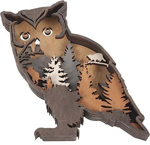 WOONEKY 1piezas Decoración De Madera Diseño De Relieve para Salón y Dormitorio Accesorio Rústico De Pared para