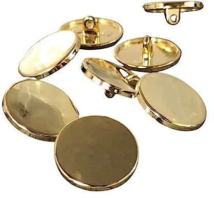 flache Metall Ösenknöpfe gold glänzend 10mm, 15mm 20mm, 23mm oder 25mm (10 Stück) (15mm)
