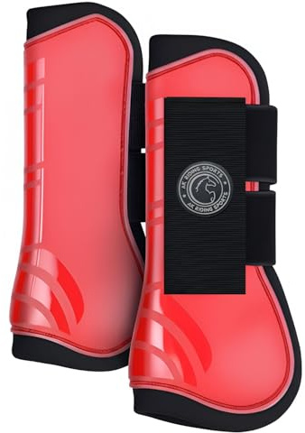 AK Prima Tendon Horse Boots Protective Gear and Training Equipment - Equine Boots, Wraps & Accessories AKRS-6068-01 (Red, Cob (Medium))