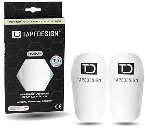 TAPEDESIGN – Schienbeinschoner – Ultra dünn & kompakt – individuell anformbar – Kinder & Erwachsene – Fußball – Mini Schienbeinschoner – klein – weiß – Shinguards Mini