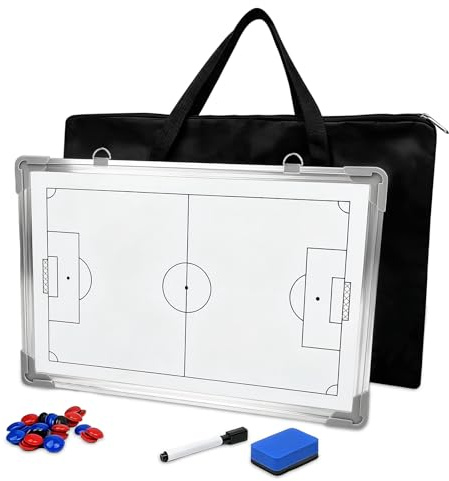 VELLUSTRA Pizarra Futbol Entrenador, Magneticas Carpeta Táctica de Fútbol, Football Coach Board con Imanes, Lapicero, Regalos para Entrenadores, para Deportes Entrenamiento y Rotulador