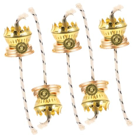 Ipetboom Regolatore in Metallo Per Lampada a Olio Vintage, Bruciatore e Base Per Lampada a Cherosene, Accessori Per Lampade a Olio Da Tavolo, Set Da 5 Pezzi Per Sostituzione e Riparazione