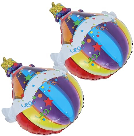 TOYANDONA Palloncini in Foil a Forma di Pallone Aerostatico 2 Pezzi Decorazioni per Feste di Matrimonio Compleanno e Shower Decorazione Elegante e Resistente per Eventi Fotografici