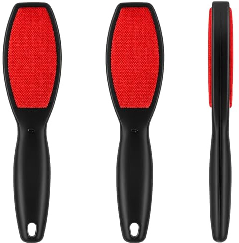 3-Piece Double-Sided Clothes Brush Fluff Remover, Pet Hair Remover for Clothes Carpet Furniture, Lint Brush for Dog Cat Hair, Portable Clothes Brush for Men Women, 24.5x6x2.7cm