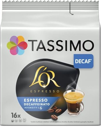 TASSIMO - Café Dosettes Décaféiné Intensité 6 Compatible Tassimo | Savoureux et onctueux | Idéal pour une pause café douce | le paquet de 16 dosettes | LOT DE 3