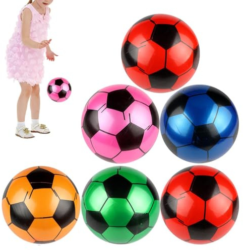 Tuxuseo Pallone Da Calcio Gonfiabile,6 Pezzi Giocattolo Acquatico Da Esterno,Pallone Da Beach Soccer Gonfiabile Di 21,8 Cm | Per Bambini e Bambine Festa in Piscina con Acqua Giardino Giochi Estate