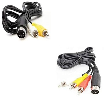 WICAREYO 1pcs AV Audio Video Composite TV Kabel Kompatibel für Genesis Mega Drive 1 und 1pcs 5,9ft Audio Video AV Kabel 9 Pin Kompatibel für Genesis Mega Drive 2/3