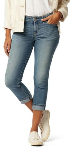 Levi Strauss Signature Gold Women's Mid-Rise Slim Fit Capris Stretch Denim (Available in Plus Size), Blue Ice, 8
