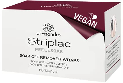 alessandro Striplac Soak Off Remover Wraps - Soak Off Aluminumpads zum Ablösen von Striplac / LED Nagellack, 50 Stück